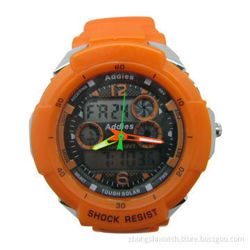 Mode Dual-solar Chronograph Analogue Digital Hours Date Med LCD Men's Watch